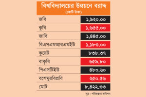 স্থবির সাড়ে ৮ হাজার কোটি টাকার উন্নয়ন প্রকল্প