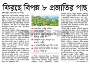 লক্ষাধিক হেক্টর জমিতে নতুন বনায়ন